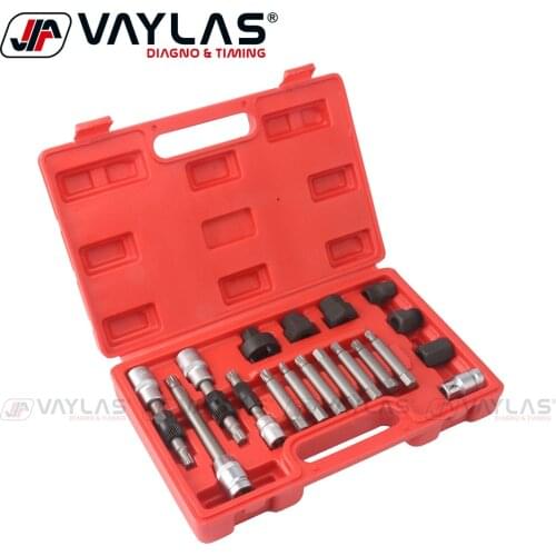 18Pcs Alternator Pulley Tools Set Automotive Pulley Remover Tool Kit for Volkswagen Audi Volvo