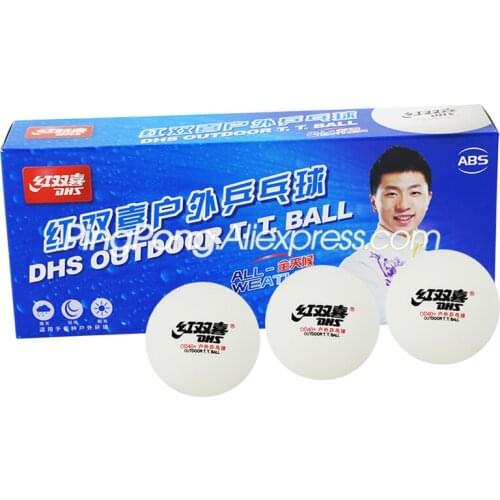 20 Balls DHS OUTDOOR Table Tennis Ball (All Weather ABS Ball) Plastic Original DHS Ping Pong Balls