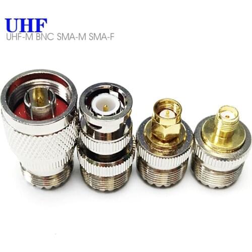 4 Pieces / Set SO239 PL259 SL16 SMA Female BNC UHF SMA Male to UHF Female RF Coaxial Coax Connector Adapter For Antenna