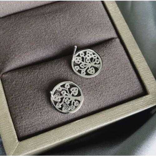 925 Sterling Silver Life of Tree Set CZ Chip Stone Chakra Gravel Earrings Necklace Cuff Reiki Jewelry