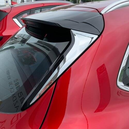 ABS Chrome for Mazda CX-30 Cx30 2020 2021 Rear Tail Window Spoiler Triangle Molding Cover Kit Trim Car Accessories