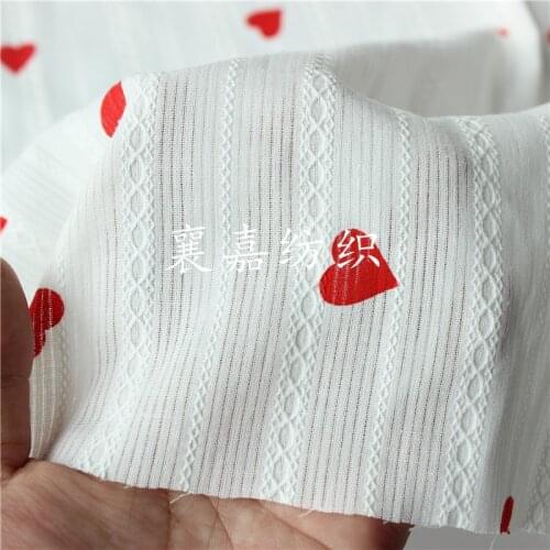 Cotton Crepe Gauze Love Heart Pajamas Fabric Womens Clothing Cloth Apparel Sewing Fabric 100x150cm