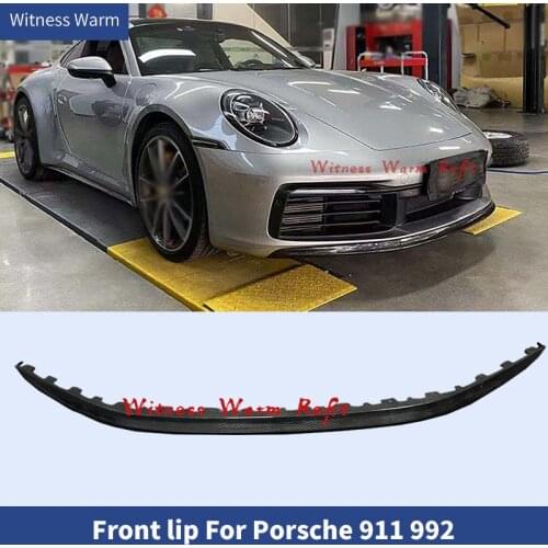 Carbon Fiber Front Bumper Diffuser Lip Spoiler Splitter for Porsche 911 992 2020