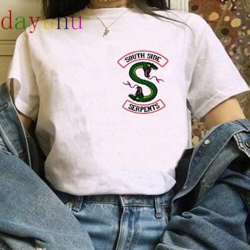 Riverdale Southside Serpents Harajuku T Shirt Women Snake Print T-shirt Ullzang Funny Cartoon Tshirt 90s Fashion Top Tees Female