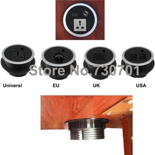 Round Table Mount Socket with Universal/UK/EU/USA power and RJ45/rj11/HDMI/dual USB /USB european USB usb multi charge sockets