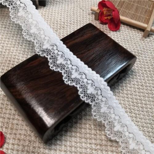 R2151 2.5cm lace ribbon white lace fabric stoffa cotone a metro