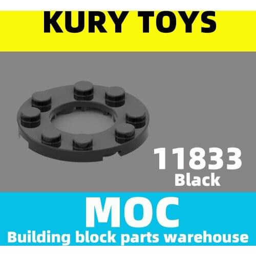 Kury Toys DIY MOC For 11833 100pcs Building block parts For Plate, Round 4 x 4 with 2 x 2 Hole For toy brick