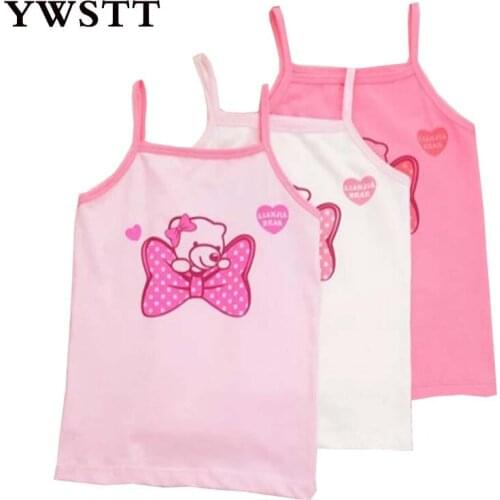 Summer Girls Vest Kids Sleeveless Shirts Waistcoat Girls Underwear Candy Color Girls Tank Tops Kids Summer top 3pcs