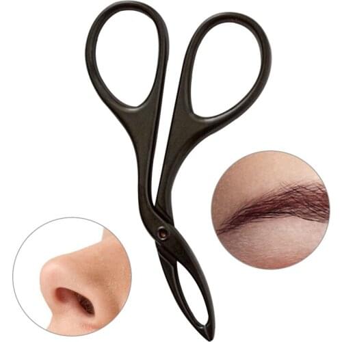 Multifunction Scissors Flat Tip Steel Eyebrow Clip Tweezer Clamp Clipper Stainless Steel Hair Removal Makeup Tools Silver Tool