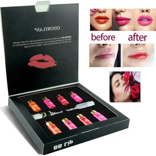 10 vials 3 Color Korean Glow BB Lips Ampoule Serum Kit BB Lip Serum Pigment BB Cream Set for Lip Gloss MTS Mesotherapy Treatment
