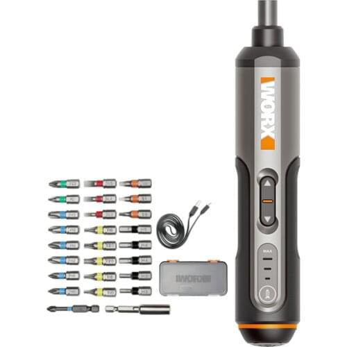 Worx 4V Mini Electrical Screwdriver Set Smart Cordless Electric Screwdrivers WX240 Handle Drill USB Rechargeable pencile