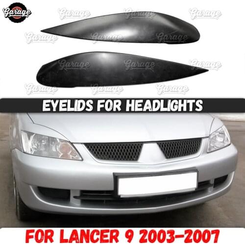 Eyelids for headlights for Mitsubishi Lancer 9 2003-2007 ABS plastic pads cilia eyebrows covers trim accessories styling tuning
