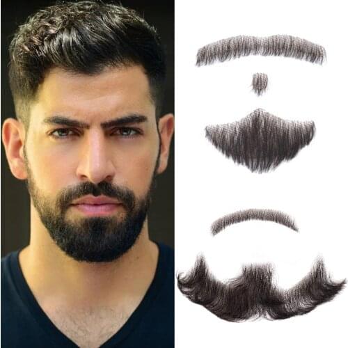 Lace false beard invisible A handsome man real hair indispensable fake moustache mustache male facial hair