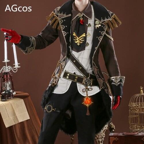 2021 NEW Game Genshin Impact Diluc Ragnvindr Cosplay Costume Christmas Outfits Male Uniforms Clothes Diluc Coat+Pants