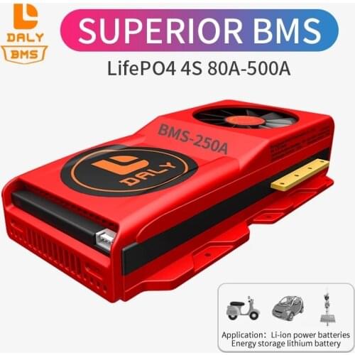 Daly BMS common port with balance Lifepo4 4S bms 12V 80A 100A 120A 150A 200A 16.8V for solar with FAN