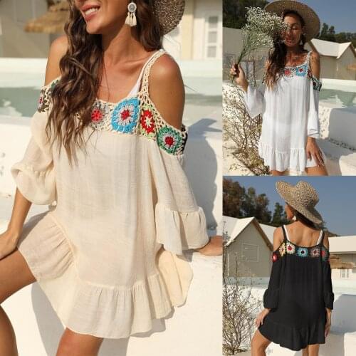 Swimming Dress For Woman Bathing Suit Cover Up Beach Ups Swimsuit Capes Female Tunic Plus Size Womens Kaftan Swim Ropa Sexy