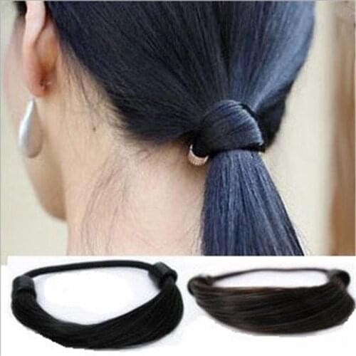 Fashion wig Braided Hair Band For Women Pigtail Type Rubber Bands Korean Style Hair Ring For Girl Hair Extension Ponytail Holder