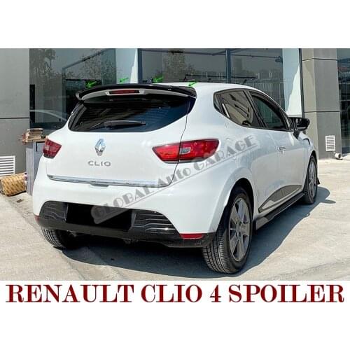 For Renault Clio 4 Spoiler 2012-2019 Auto Accessory Universal Spoilers Car Antenna Car Styling Diffüser Flaps Splitter Black