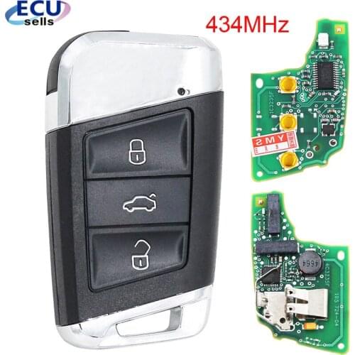 3 Buttons Smart Remote Key 434MHz Key FOB for Volkswagen Magotan Superb A7 Passat B8 2015-2018