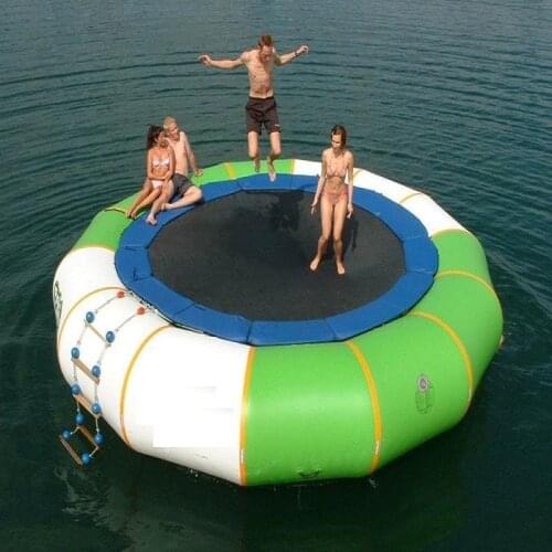 Water trampoline 4 M diameter 0.6mm PVC inflatable trampoline or inflatable bouncer water park used