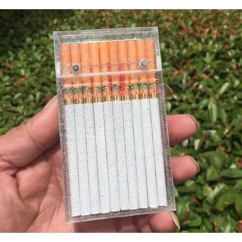 Female Fine Smoke Cigarette Case With Glitter Ultra-thin Long Customized Plastic 20 Sticks Packaging Lengthen New Style