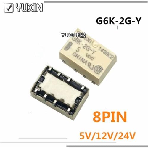 10PCS/LOT 100%Original&New Relay G6K-2G-Y 5VDC G6K-2G-Y 12VDC G6K-2G-Y-24VDC G6K-2G-Y-12VDC G6K 2G Y 5V 12V 24V 8PIN