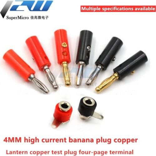 10pc/lot Banana Link Pole 4MM Flashlight Head Test Terminal Tetrahedral Plug / Power Adapter Plug Electronic Connector