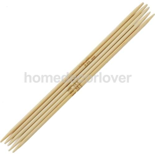 11 Sizes 5pcs/Size Length 12cm Double Pointed Bamboo Knitting Needles 2.0--5.0mm