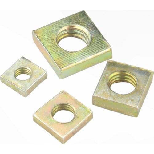 20/50pcs DIN562 M3 M4 M5 M6 Color Zinc Plated Square Nuts Without Bevel Block Square Quadrangle Galvanized Pressed Nuts