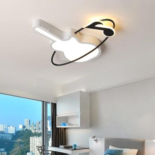 2021 new childrens room lamp nordic bedroom ceiling lamp decoration ins wind guitar boy girl room lamp
