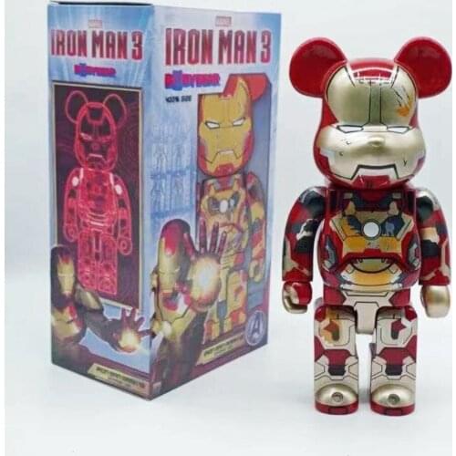 400% 28CM Battle Damage Iron Bearbrick Man Violent Bear Brick bearbricksBlock PVC Figure Collectable Home Decoration Gift