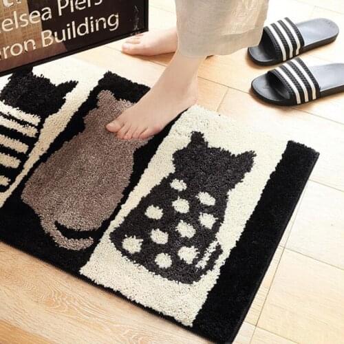50*80CM Cute Cat cartoon door Soft Mats Bedroom Carpets absorbent Non-slip Bath Mats Living Room entrance Rugs Doormat home