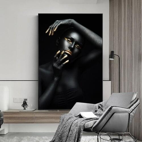 African Nude Art Woman Oil Painting On Canvas Posters and Prints Canvas Painting Wall Art Picture For Living Room Home Decor