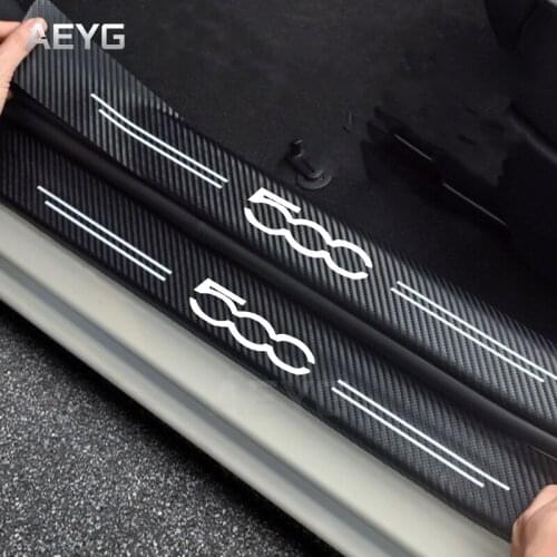 Car Door Sill Carbon Fiber Sticker For Fiat 500 Punto Abarth Stilo Ducato Palio Bravo Protector Decals Vinyl Auto Accessories