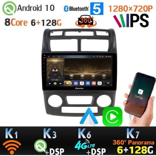 6+128G Android 10 1280*720P Car Multimedia Player For Kia Sportage 2 JE KM AHD 1080P 4G LTE GPS Radio 360 Camera SPDIF Head Unit