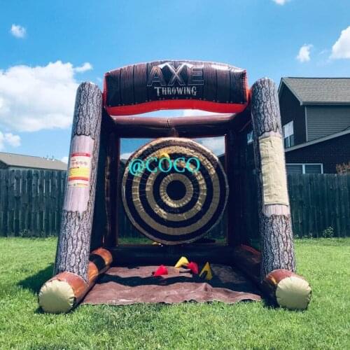 Free air ship to door,2020 newest inflatable throw axe dart game,3x3x3m inflatable dart board carnival game