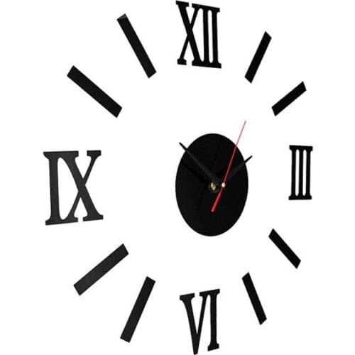 Hot Silent promotion home decor large roman mirror modern Quartz clocks living room diy wall clock sticker Acrylic