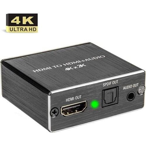 HDMI-compatible Audio Extractor + Optical TOSLINK SPDIF + 3.5mm Stereo Audio Converter 4K x 2K Audio Splitter For PS4 TV DVD