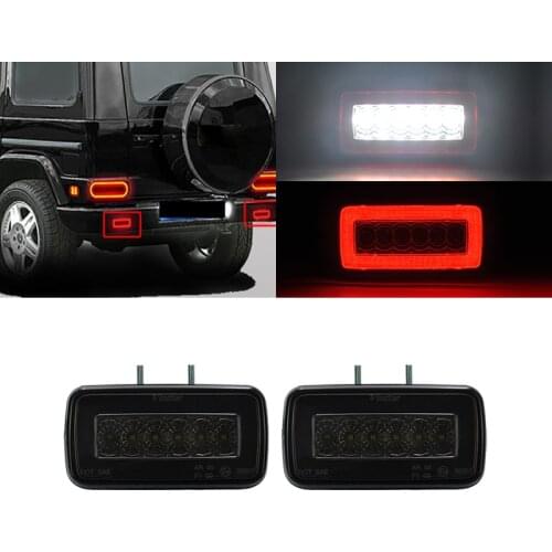 Red/Smoked G Class W463 Rear Bumper LED Lights For G Wagon G350 G500 G63 G65 Rear Bumper Led Fog, Backup/Reverse Lights
