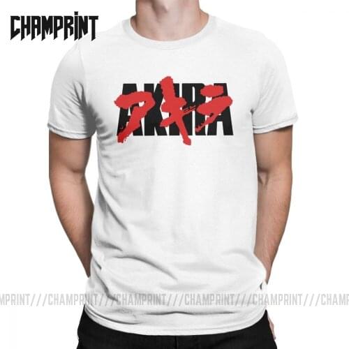 Bloody Akira T-Shirt for Men Manga Kaneda Japanese Anime Neo Tokyo Novelty Pure Cotton Tees Short Sleeve T Shirts Plus Size