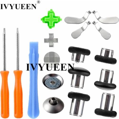 IVYUEEN Magnetic Analog Thumb Sticks Grips for XBox One X S Elite Controller Swap Sticks Caps with Metal Dpads Buttons Mod Kit