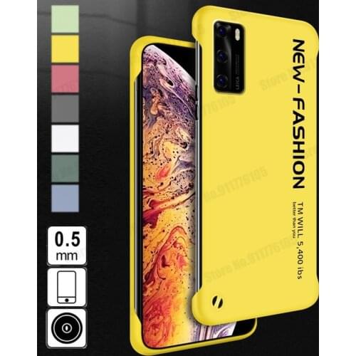 Candy Color Matte Frameless Shockproof Phone Case For Huawei P40 P30 P20 Pro NOVA 6SE 7i Nova 5Z Slim Letters Print Phone Cover