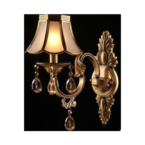 Copper/glass wall lamp living room dining room bedroom light hallway mirror front wall lamp
