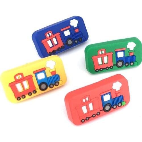 1PC Soft Gum Cartoon Train Cabinet Drawer Knob Kids Wardrobe Handle Kitchen Furniture Cute Closet Handles Children Dresser Pulls