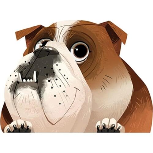 Dawasaru Cartoon English Bulldog Pet Car Sticker sunscreen Decal Laptop Motorcycle Auto Accessories Decoration PVC,13cm*9cm