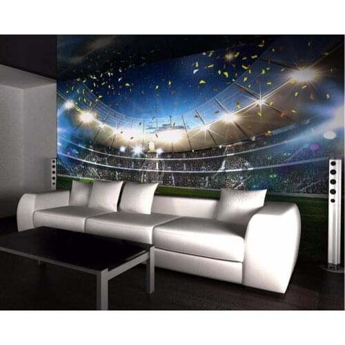 CJSIR Custom Photo Wallpaper Mural Wall Sticker HD High Football Field 3D Backdrop Decorative Painting Papel De Parede Decor