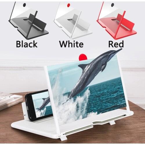 12 inch Portable Camping Travel Cell Phone Screen 3D Mobile Phone Screen Magnifier HD Video Amplifier Stand Bracket