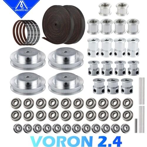 Mellow 3D Printer VORON 2.4 Motion Kit Gates GT2 LL-2GT RF Timing Belt High Match 2GT Tooth Pulley Shaft Bearing 625 F695 Parts