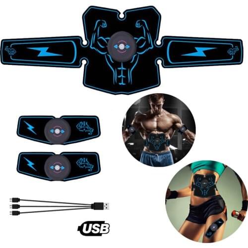 USB Chargeable Electrostimulator ABS Stimulator EMS Abdominal Muscle Stimulator Belt Slimming Bandage Vibration Fitness Massager