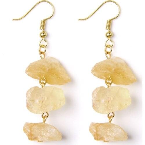 Ethnic Style Silver Plated Layer Irregular Shape Many Colors Stone Crystal Dangle Earrings for Women Jewelry